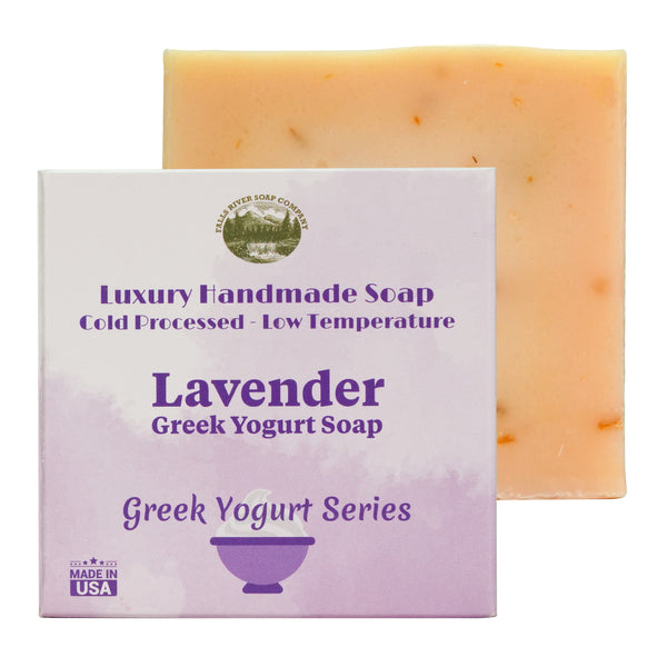 Lavender 5 Oz Greek Yogurt Soap Bar - Essential Oil Natural Soaps- Great as Anniversary Wedding Gifts - Falls River Soap Company