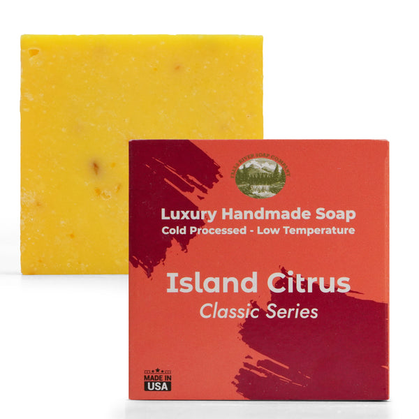 Island Citrus 5oz Soap Handmade Soap bar - Cherry Almond, oatmeal as exfoliant - Pure Essential Oil Natural Soaps- Anniversary Wedding Gifts Christmas stocking stuffer cherry blossom - Falls River Soap Company