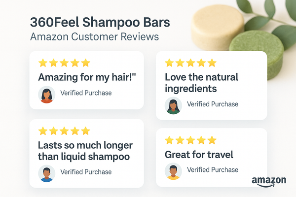 What Amazon Customers Are Saying About 360Feel Shampoo Bars