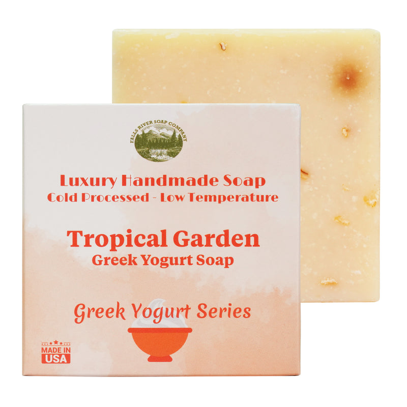 Tropical Garden 5 Oz Greek Yogurt Soap Bar - Essential Oil Natural Soaps- Great as Anniversary Wedding Gifts - Falls River Soap Company