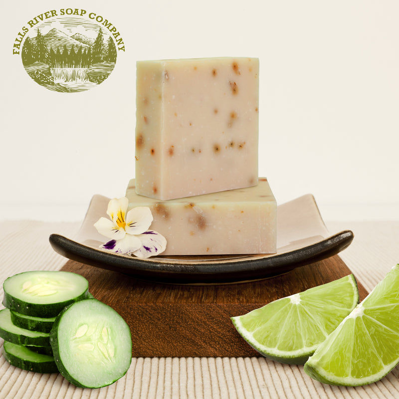 Cucumber Lime 5 Oz Greek Yogurt Soap Bar - Essential Oil Natural Soaps- Great as Anniversary Wedding Gifts - Falls River Soap Company