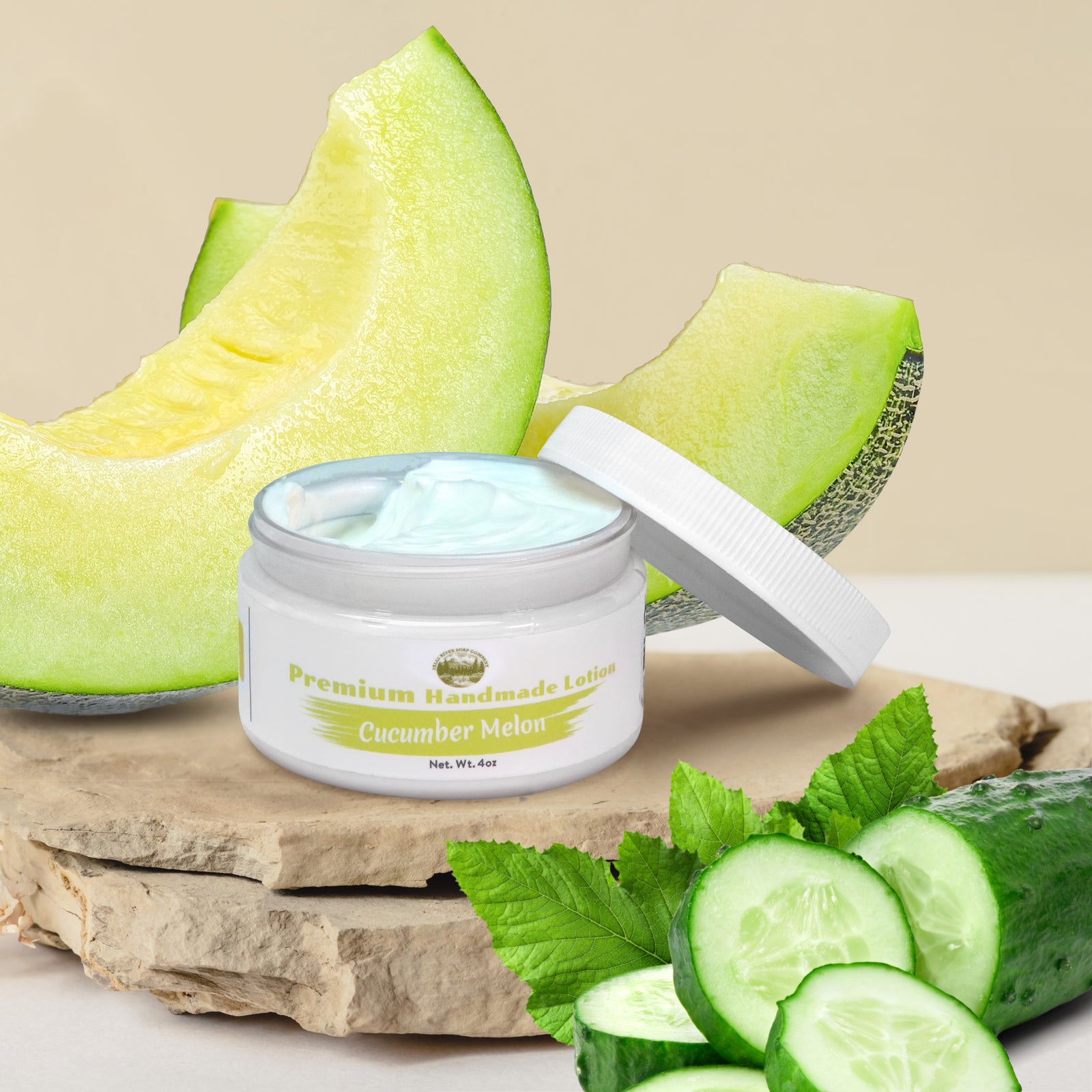 Cucumber Melon Handmade Natural Moisturizing Skin Lotion (4 Oz