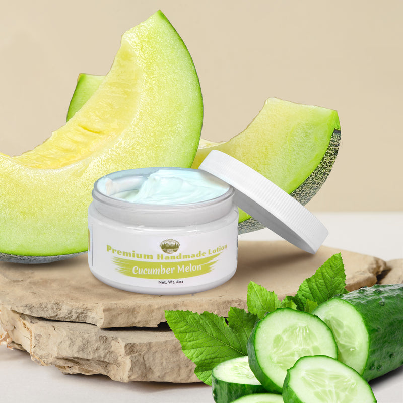 Cucumber Melon Lotion in Jar - 4oz Premium Handmade Natural Moisturizing  Skin Lotion, Moisturizer For Dry To Very Dry, Sensitive Skin, Deep