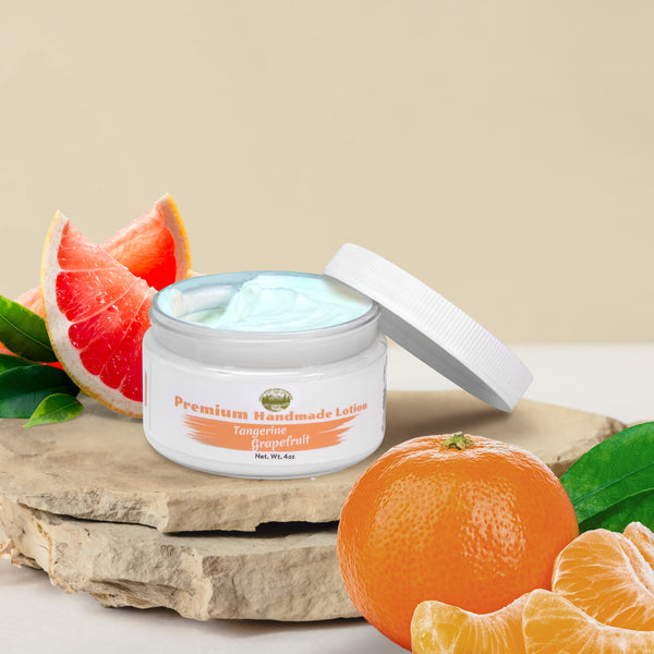 Tangerine Grapefruit Lotion in Jar - 4oz Premium Handmade Natural Moisturizing Skin Lotion, Moisturizer For Dry To Very Dry, Sensitive Skin, Deep Moisturizing Cream - Falls River Soap Company