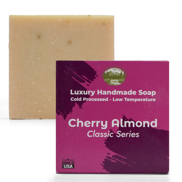 Cherry Almond 5oz Soap Handmade Soap bar - Cherry Almond, oatmeal as exfoliant - Pure Essential Oil Natural Soaps- Anniversary Wedding Gifts Christmas stocking stuffer cherry blossom - Falls River Soap Company