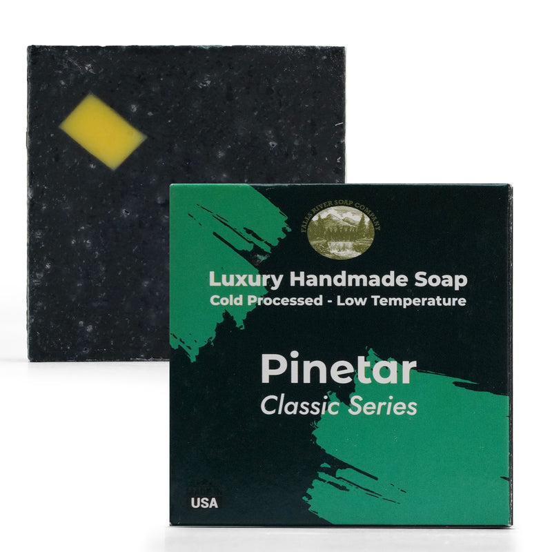 Pine Tar 5oz Soap Handmade Soap bar - Cherry Almond, oatmeal as exfoliant - Pure Essential Oil Natural Soaps- Anniversary Wedding Gifts Christmas stocking stuffer cherry blossom - Falls River Soap Company