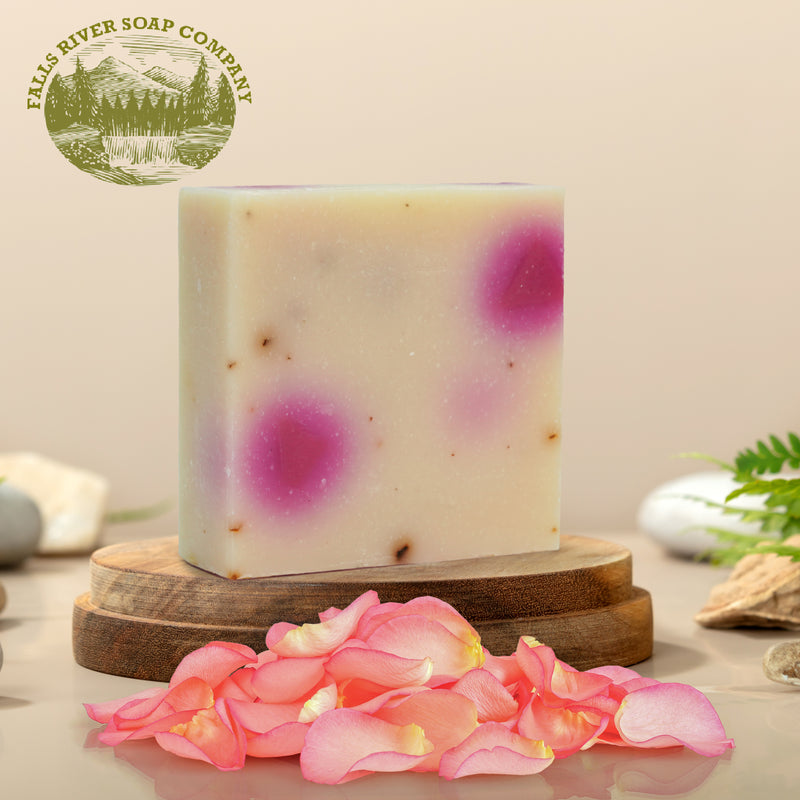Petal Dance 5oz Soap Handmade Soap bar - Cherry Almond, oatmeal as exfoliant - Pure Essential Oil Natural Soaps- Anniversary Wedding Gifts Christmas stocking stuffer cherry blossom - Falls River Soap Company