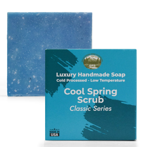 Cool Spring Scrub 5oz Soap Handmade Soap bar - Cherry Almond, oatmeal as exfoliant - Pure Essential Oil Natural Soaps- Anniversary Wedding Gifts Christmas stocking stuffer cherry blossom - Falls River Soap Company
