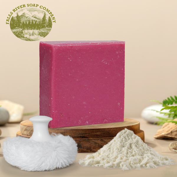 Baby Powder 5oz Soap Handmade Soap bar - Cherry Almond, oatmeal as exfoliant - Pure Essential Oil Natural Soaps- Anniversary Wedding Gifts Christmas stocking stuffer cherry blossom - Falls River Soap Company
