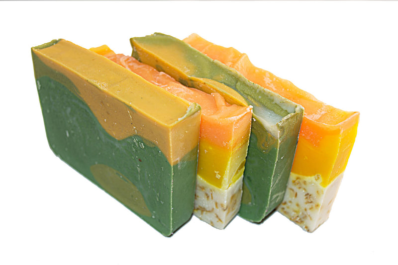 Citrus Soap Collection - 4(Four) 2Oz Guest Bars, Sample Size Soap -Orange Calendula and Avocado Soaps