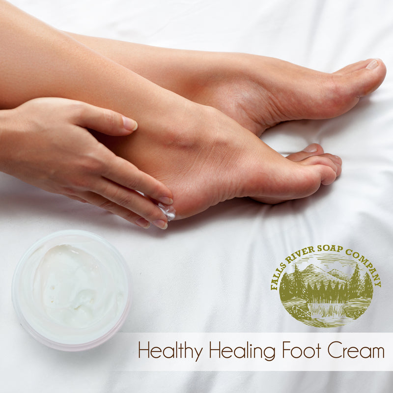 Peppermint 2 Oz Foot Cream - Healthy Healing Foot Cream With Cocoa Butter and Coconut Oil - Heals, Reileves and Repairs Craked Feet with Peppermint freshness - Falls River Soap Company