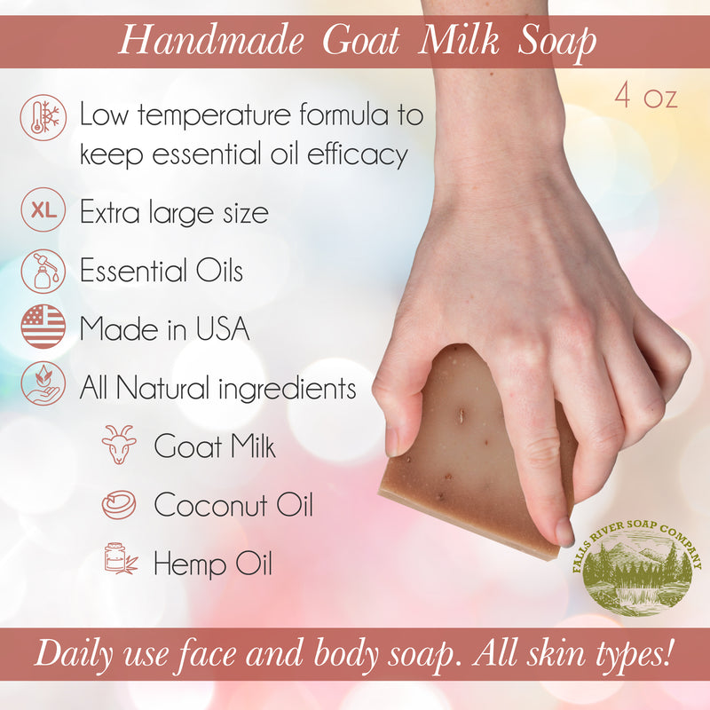 Unscented 5 Oz Goat Milk Soap Bar - Essential Oil Natural Soaps- Great as Anniversary Wedding Gifts - Falls River Soap Company