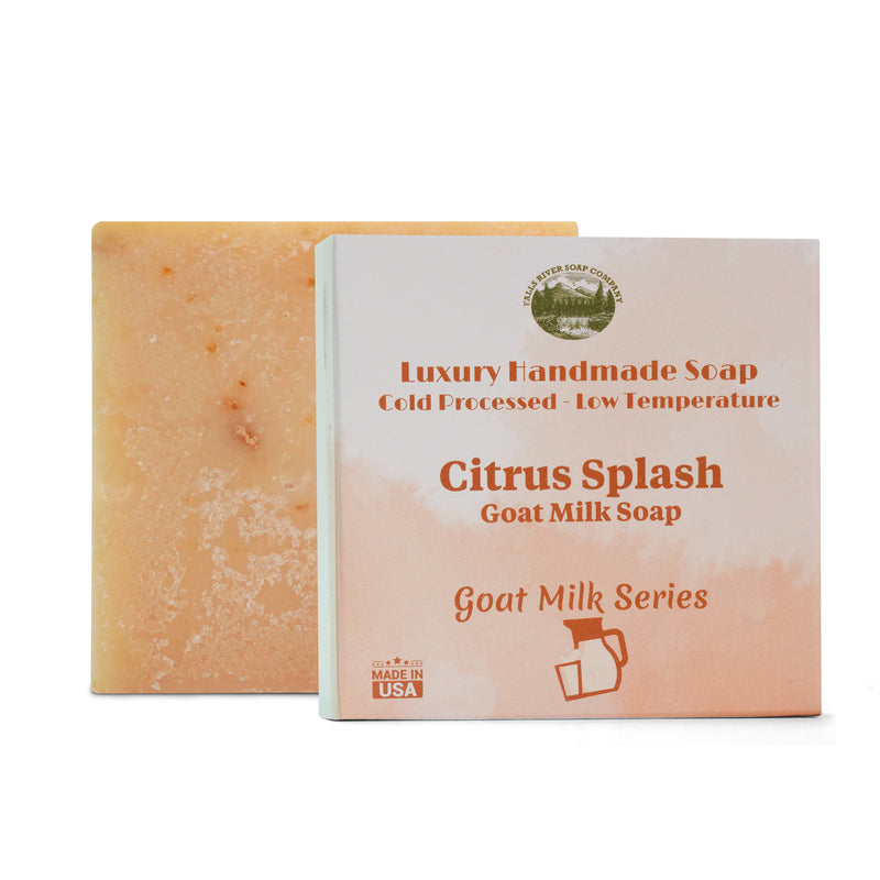Citrus Splash 5 Oz Goat Milk Soap Bar - Essential Oil Natural Soaps- Great as Anniversary Wedding Gifts - Falls River Soap Company