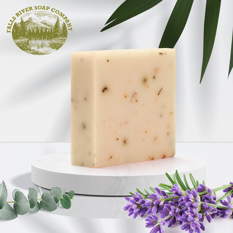 Eucalyptus Lavender 5 Oz Goat Milk Soap Bar - Essential Oil Natural Soaps- Great as Anniversary Wedding Gifts - Falls River Soap Company