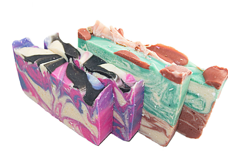 Goat Milk Soap Collection - 4(Four) 2Oz Guest Bars, Sample Size Soap - Lemongrass and Rose Soap Bars